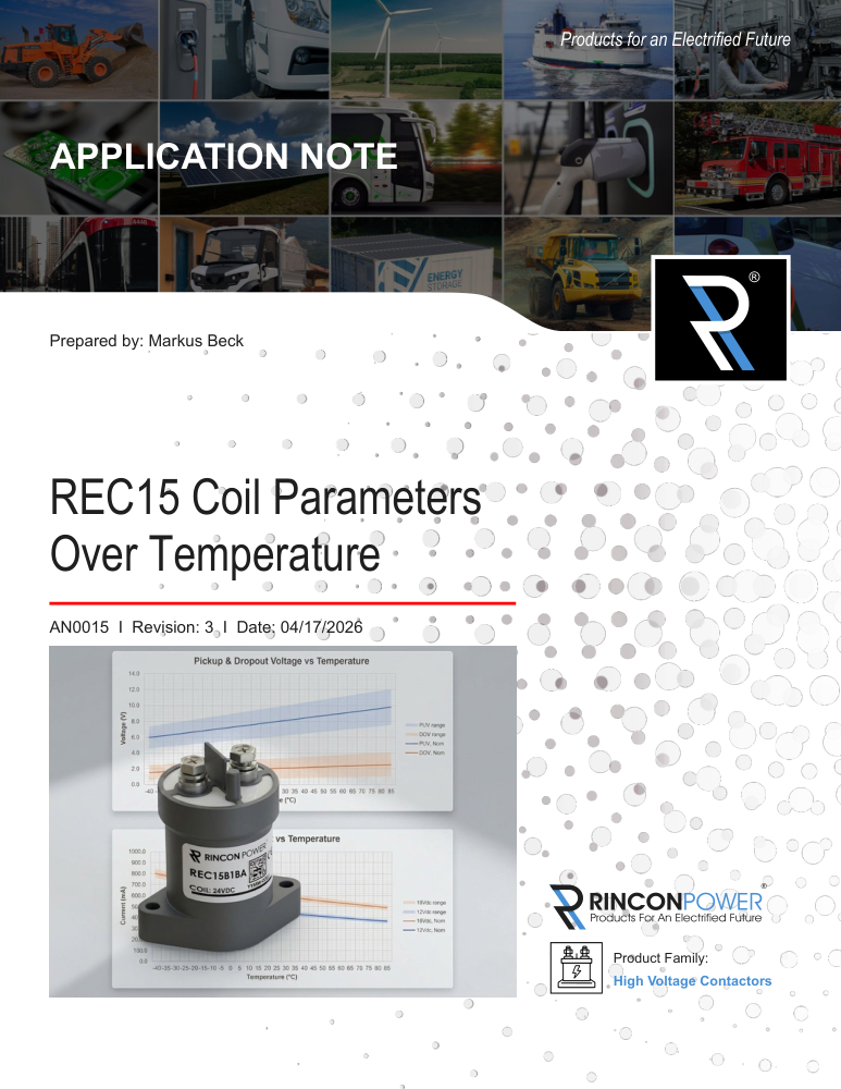 REC15 Coil Parameters Over Temperature