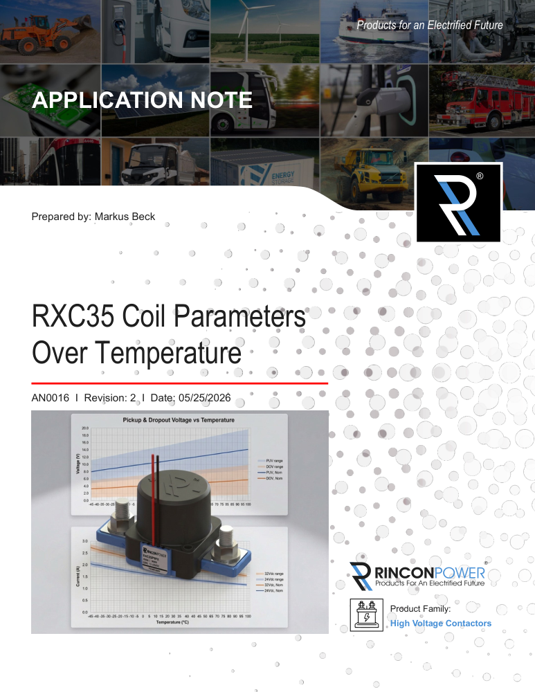 RXC60 Coil Parameters Over Temperature