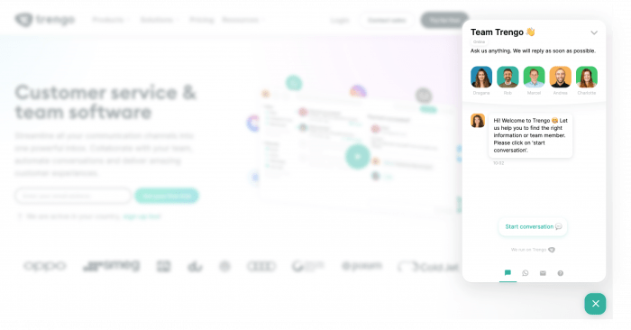 Example of a multichannel live chat