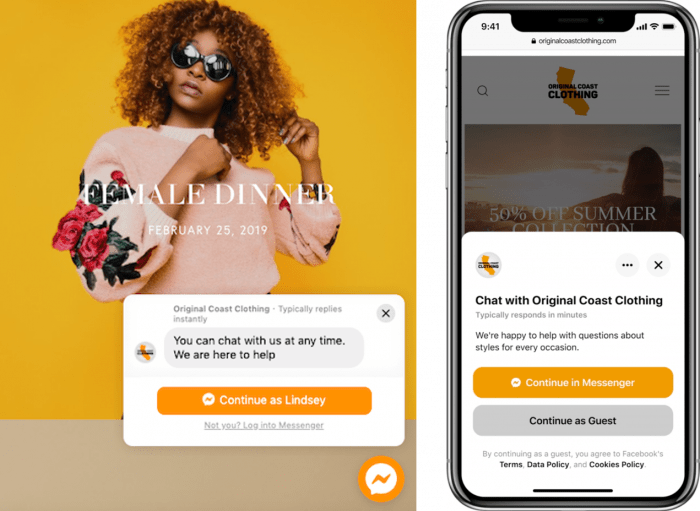 Facebook Messenger on your website using the Facebook chat plugin
