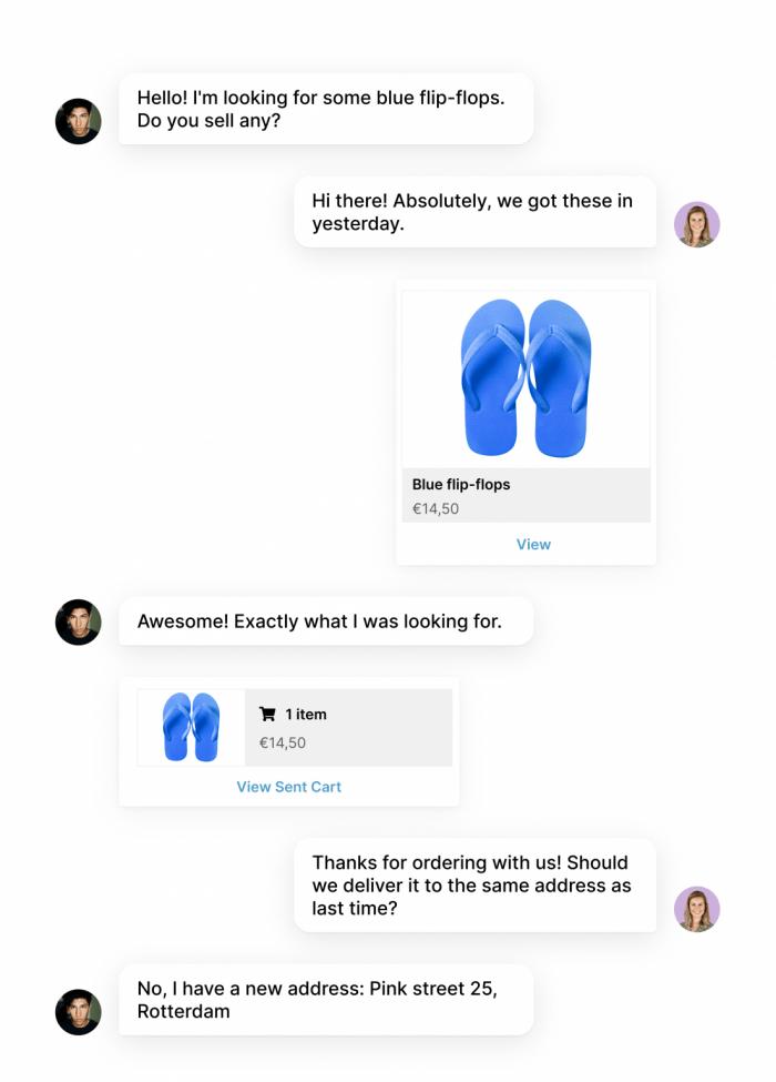 Here's an example of a product message in action.