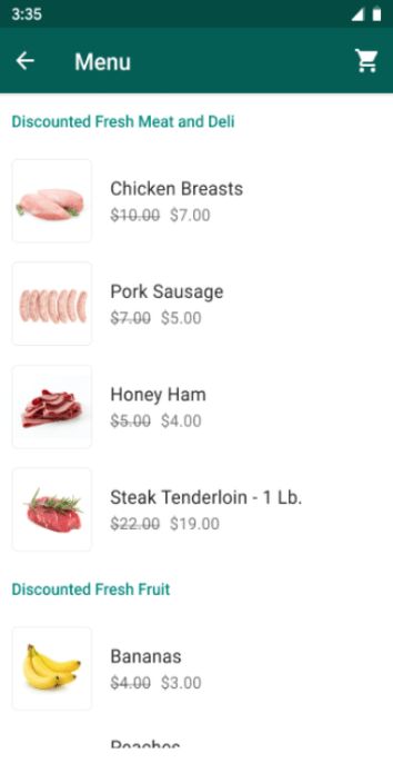 An example of a product catalog in WhatsApp.