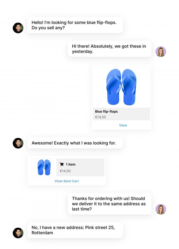 An example of a whatsapp product message for e-commerce.