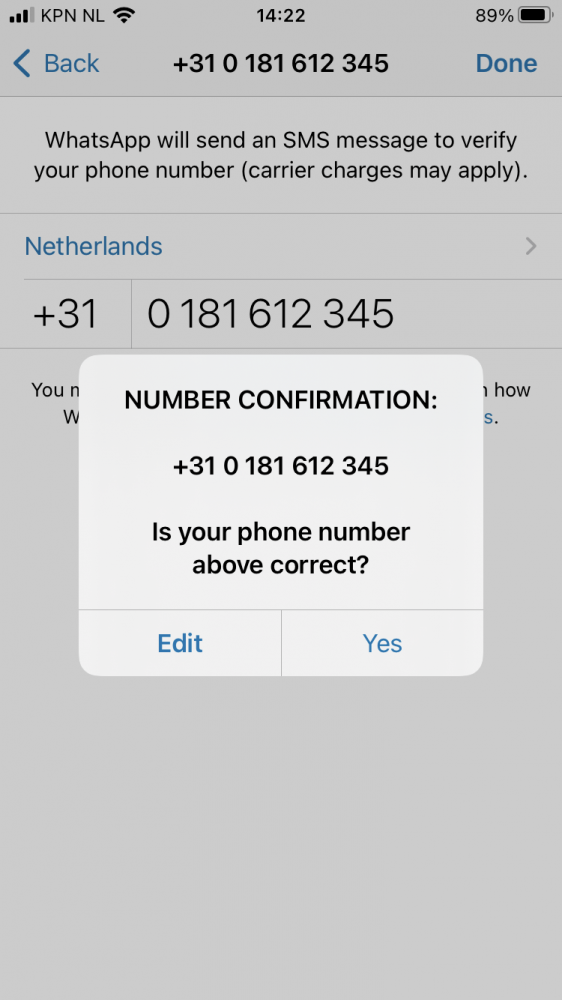 Voer je vaste nummer in.