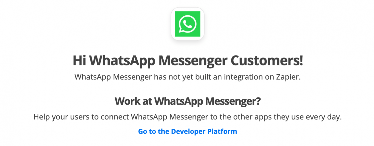 When is WhatsApp coming to Zapier? 