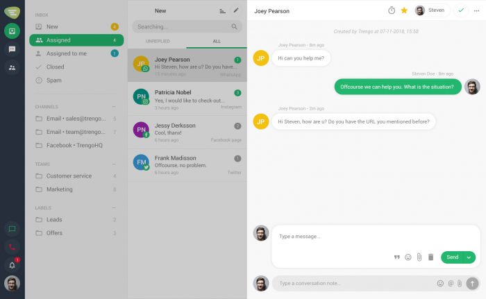 WhatsApp shared inbox