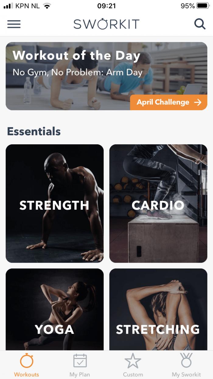 Fitness app voor werken op afstand