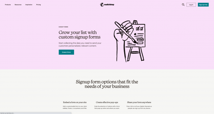 mailchimp emal forms