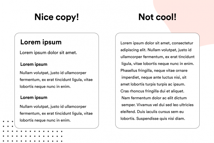 Nice copy versus messed up copy