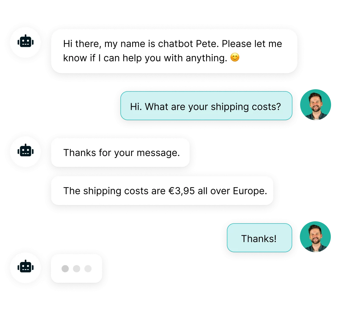 An example of a chatbot via Trengo