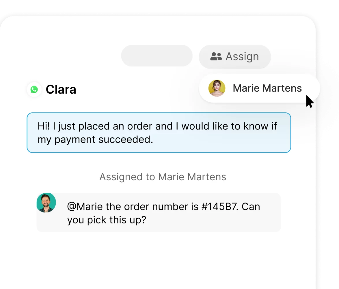 An example of internal collaboration with Trengo