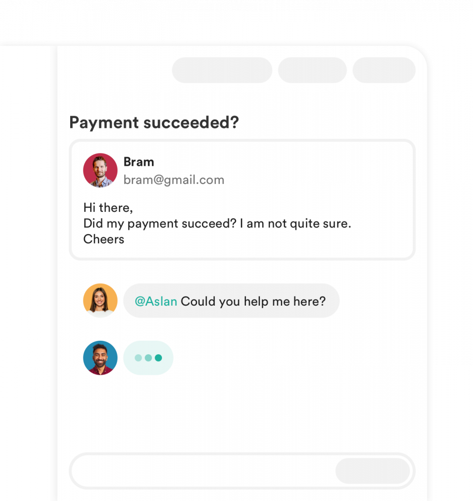 An example of an interaction in a team inbox.