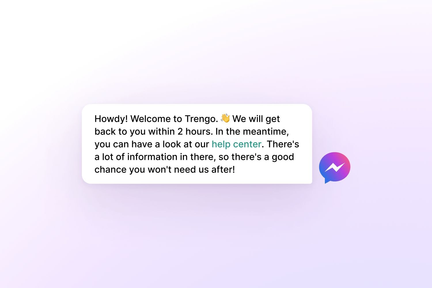 Facebook Messenger welcome message examples