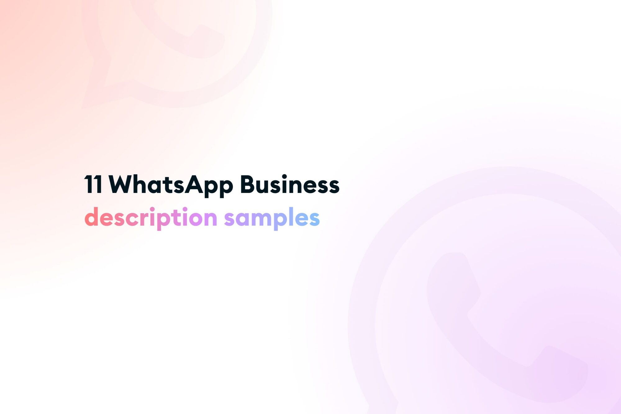WhatsApp Business description samples