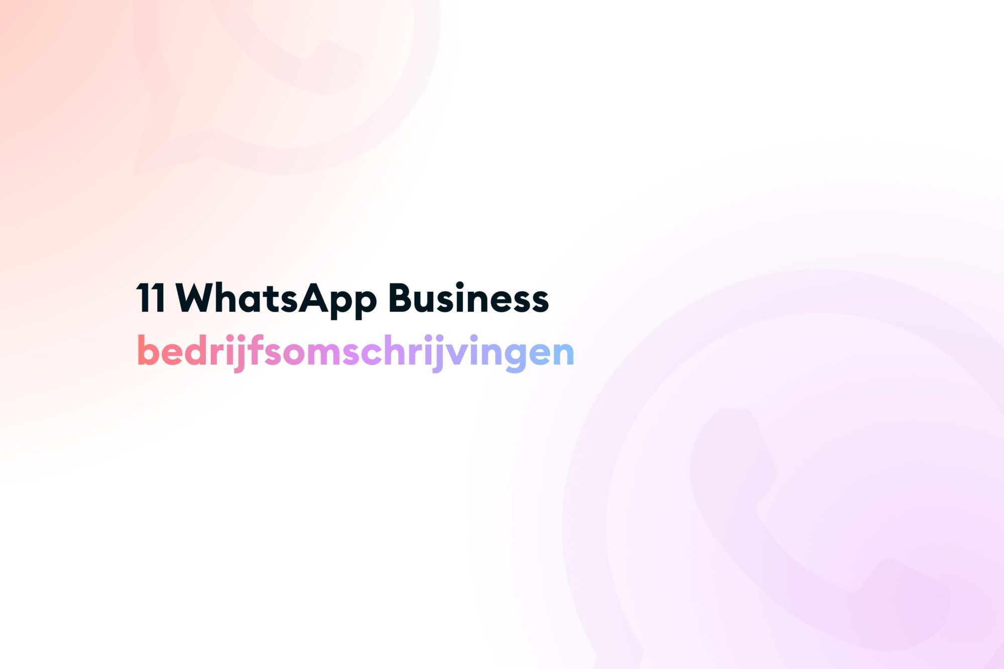 WhatsApp Business bedrijfsomschrijvingen