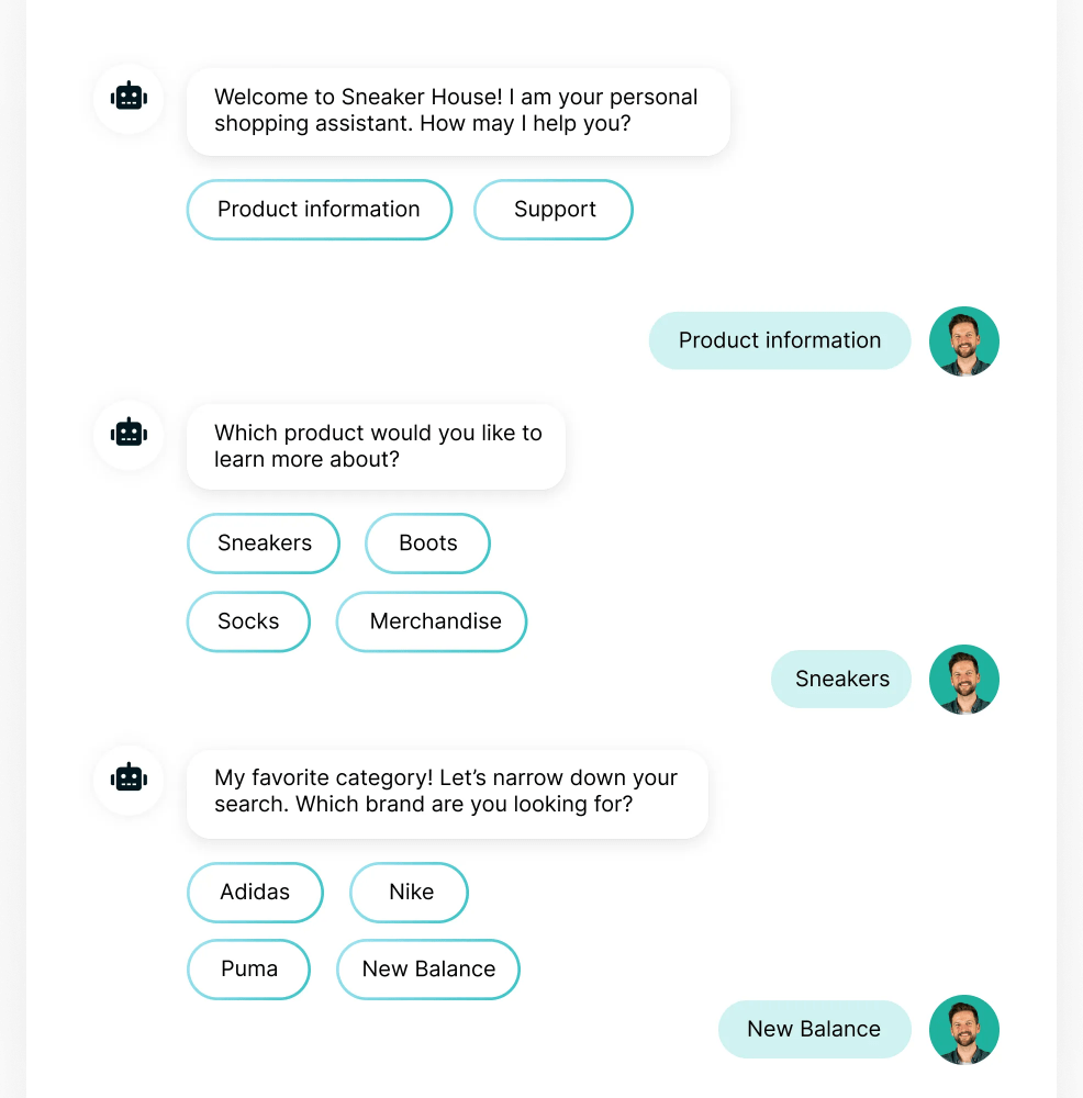An example of a flowbot conversation