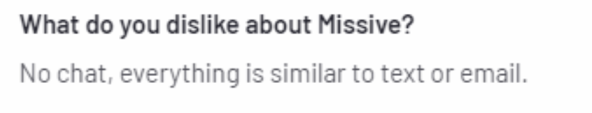 Missive customer review