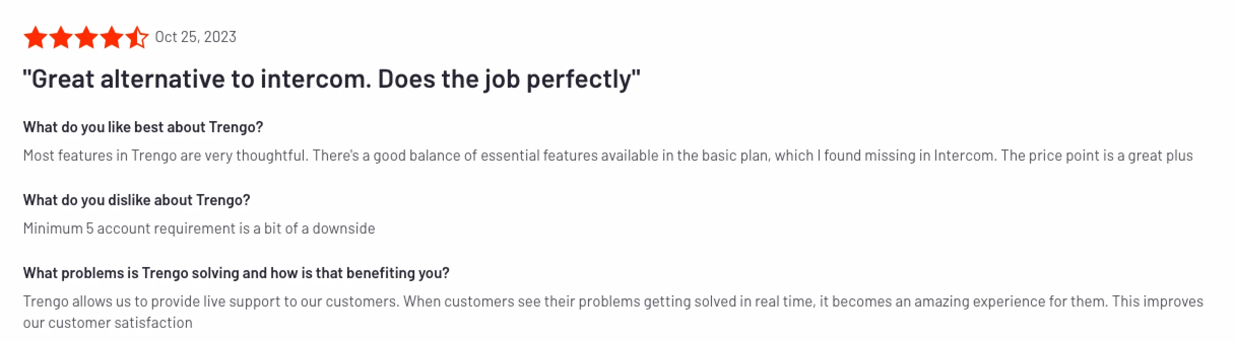 Review Intercom vs. Trengo