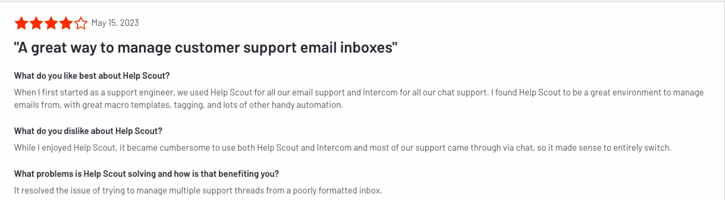 Review Intercom-like software Help Scout