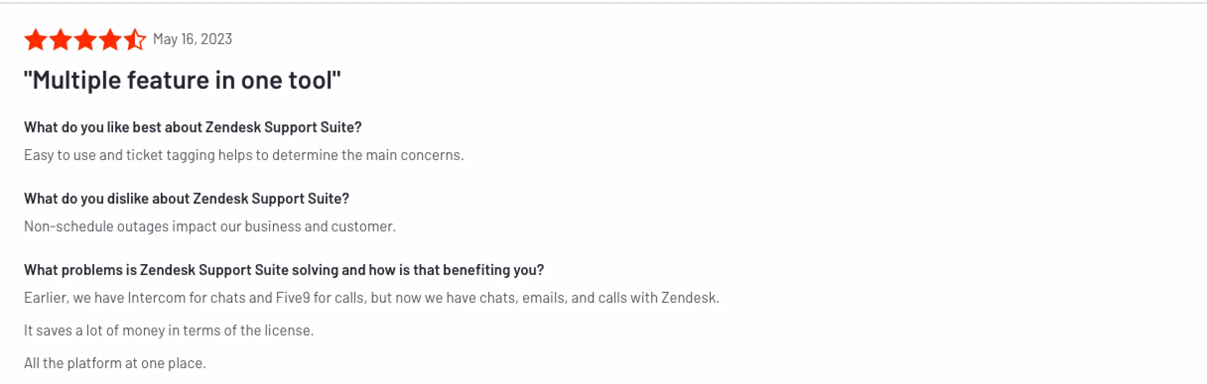Review Intercom-like software Zendesk
