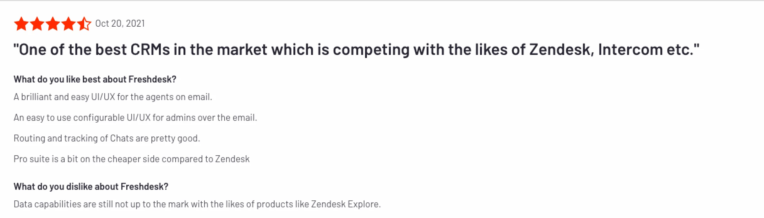 Review Intercom alternatives for businesses Freshdesk
