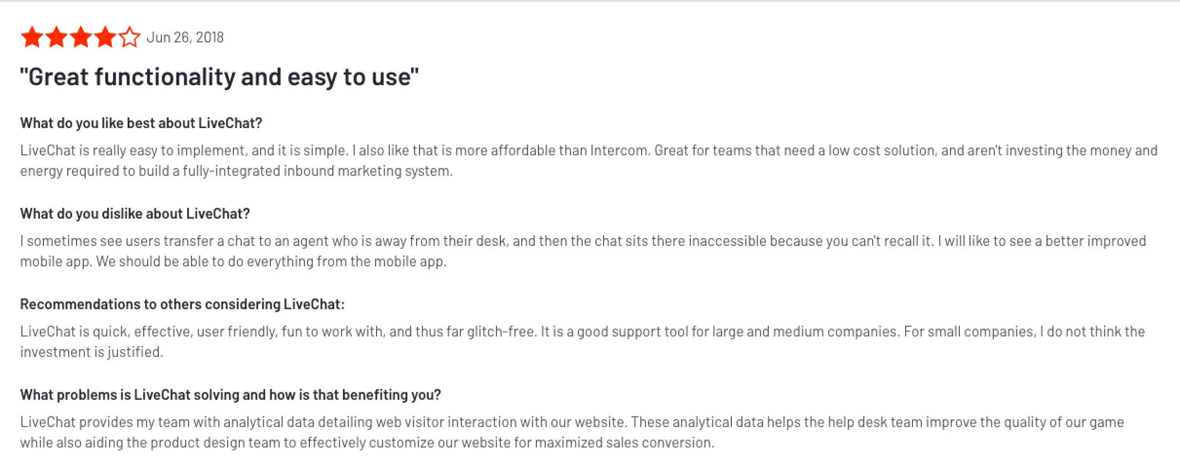 Review Intercom replacements LiveChat