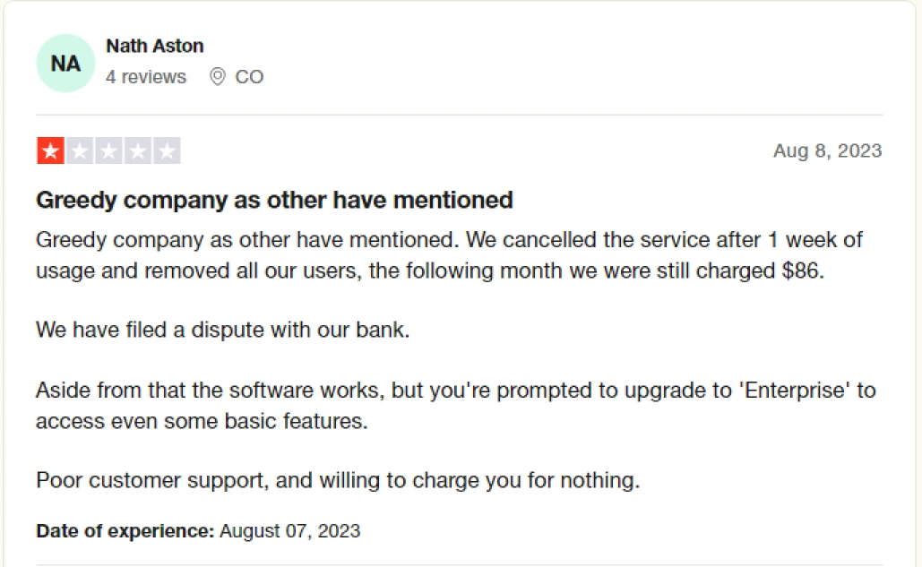 Negative review Front