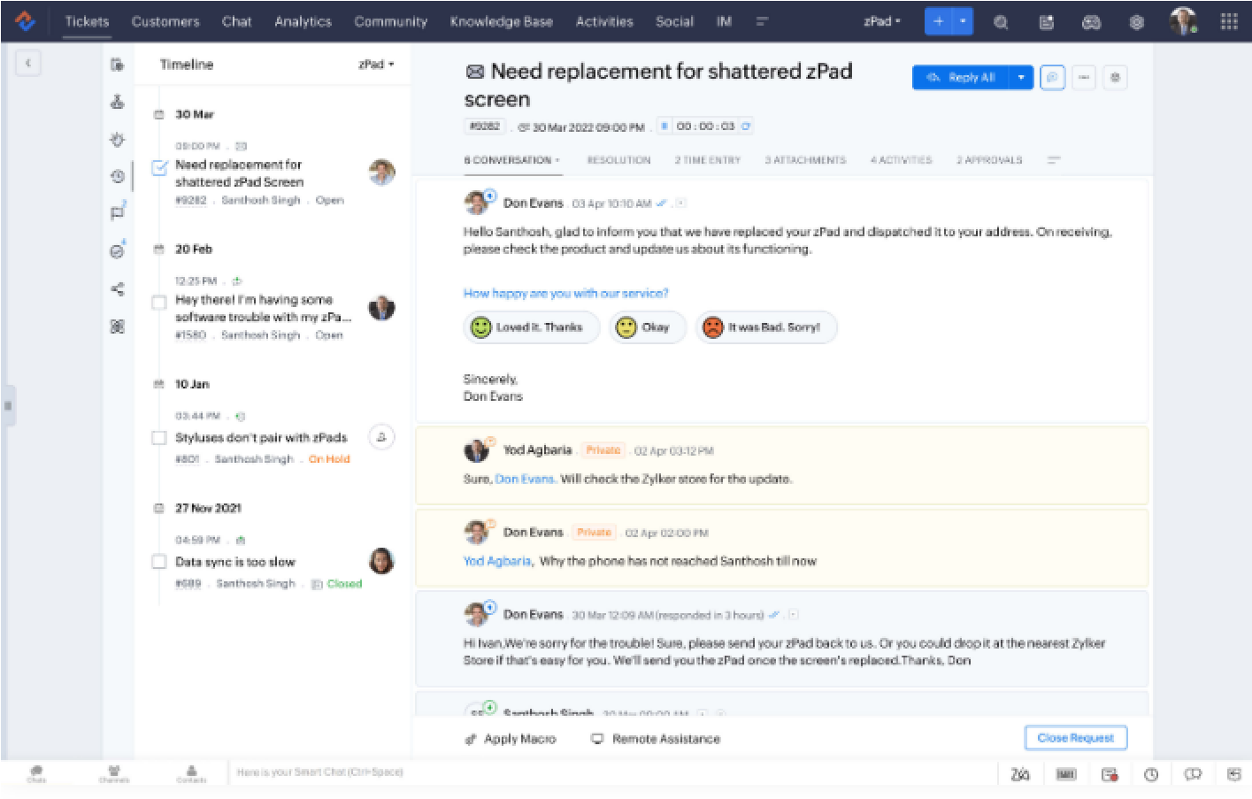 Automated ticketing system software Zoho desk