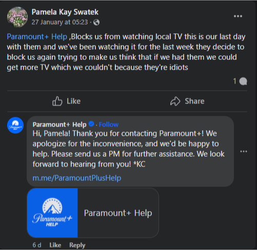 Paramount example of tone of voice in customer service