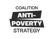 White background, black writing that says "Coalition Anti-Poverty Strategy" with a black highlight on "Anti-Poverty"