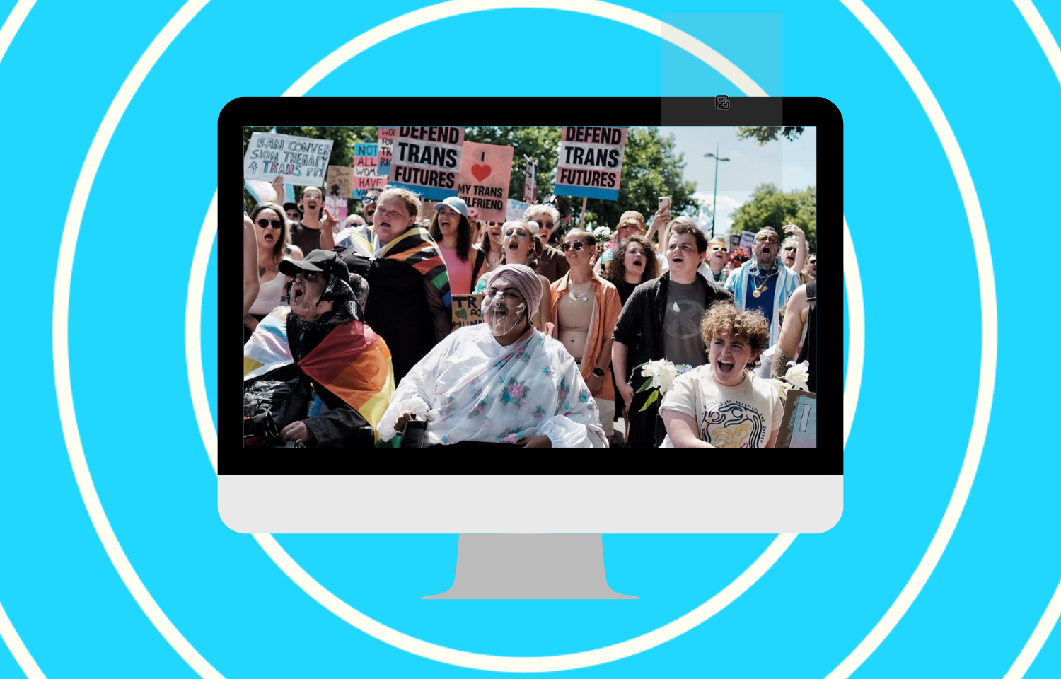 A protest march for trans rights.
