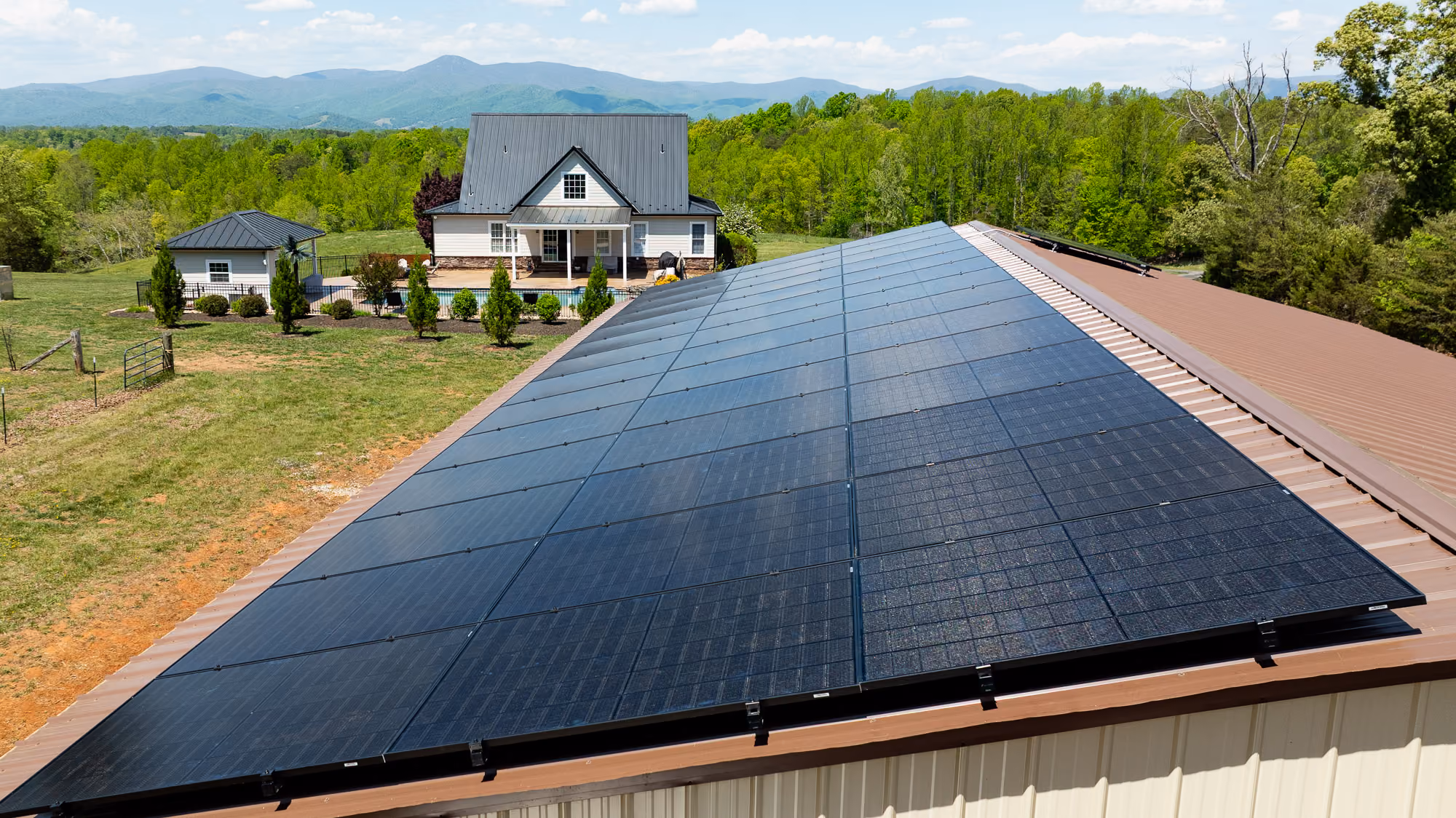 Team of solar technicians on residential job site