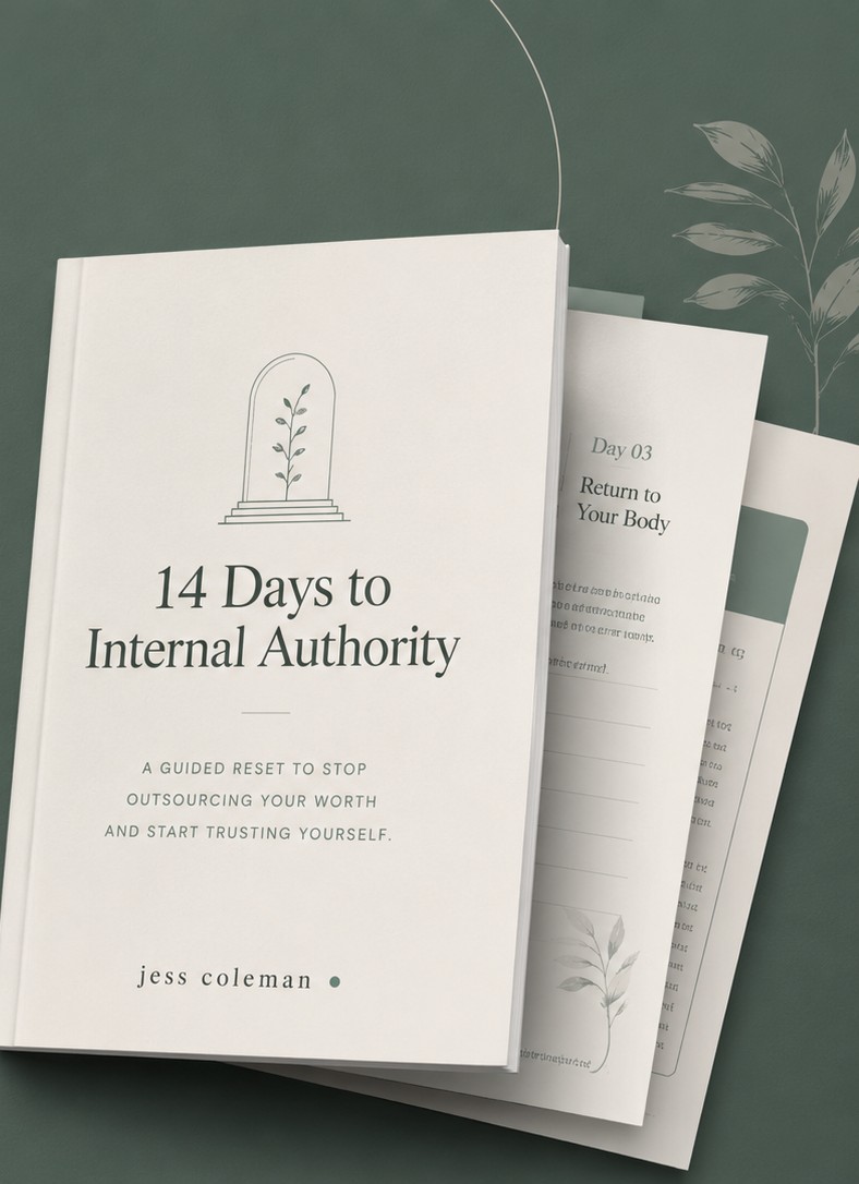 14 Days to Internal Authority book cover and workbook pages
