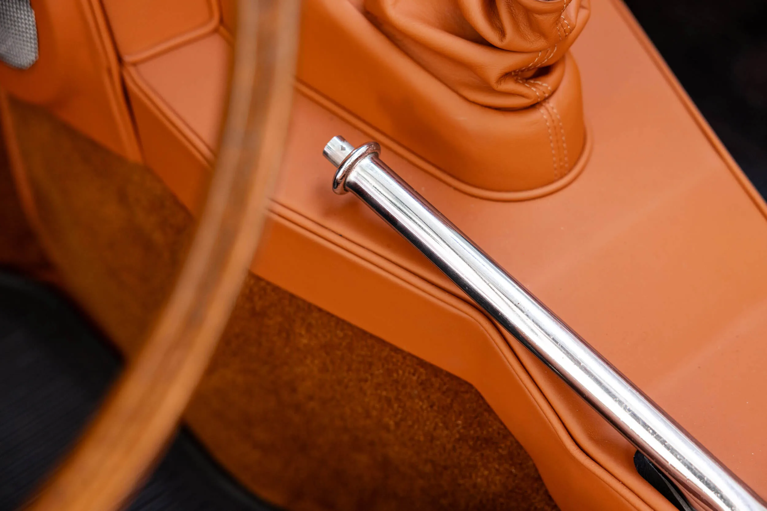 handbrake detail view of Jaguar E-Type Series 1 OTS 1967 Dark Blue