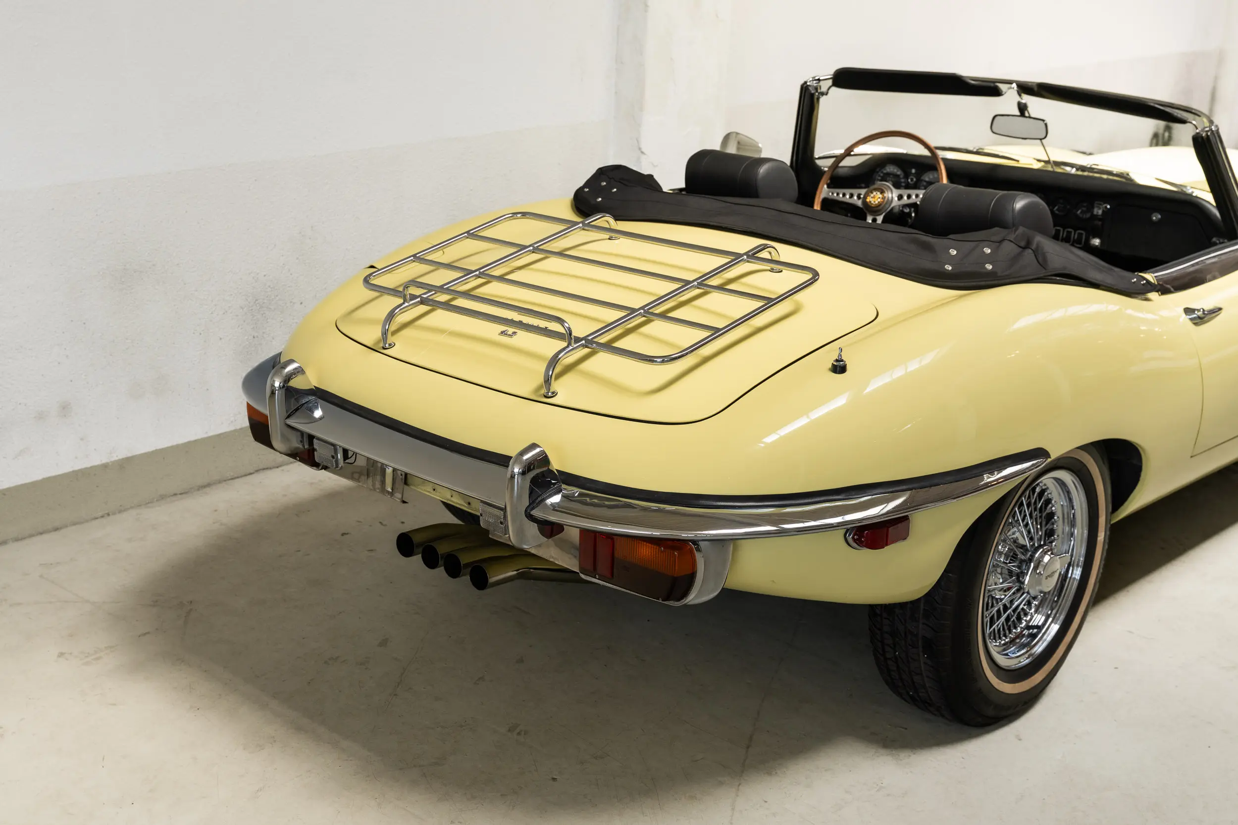 oblique rear view Oblique view of an Jaguar E Type OTS 