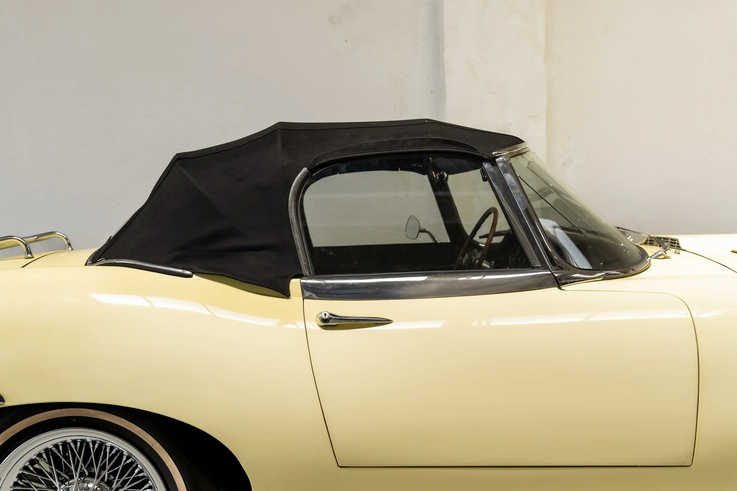 side view with top up Oblique view of an Jaguar E Type OTS 
