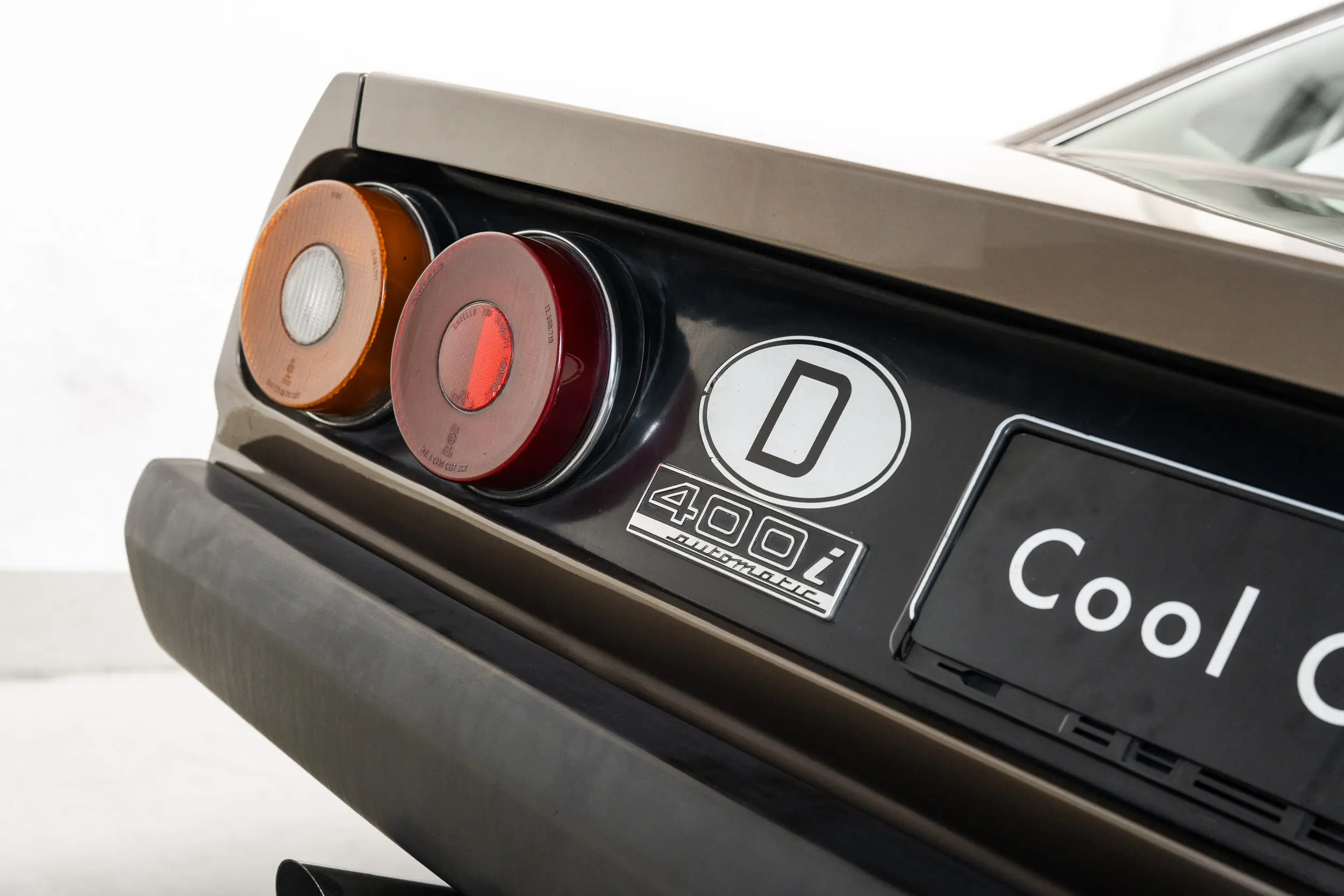 Detailed view of rear lights of an Ferrari 400 i