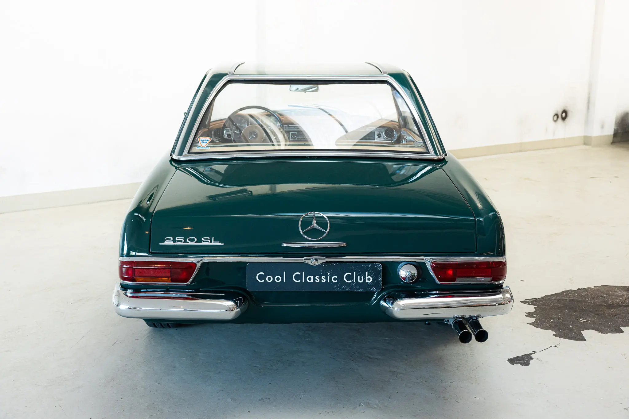 rear view with hard top on of an Mercedes-Benz 250 SL Factory 5 Speed