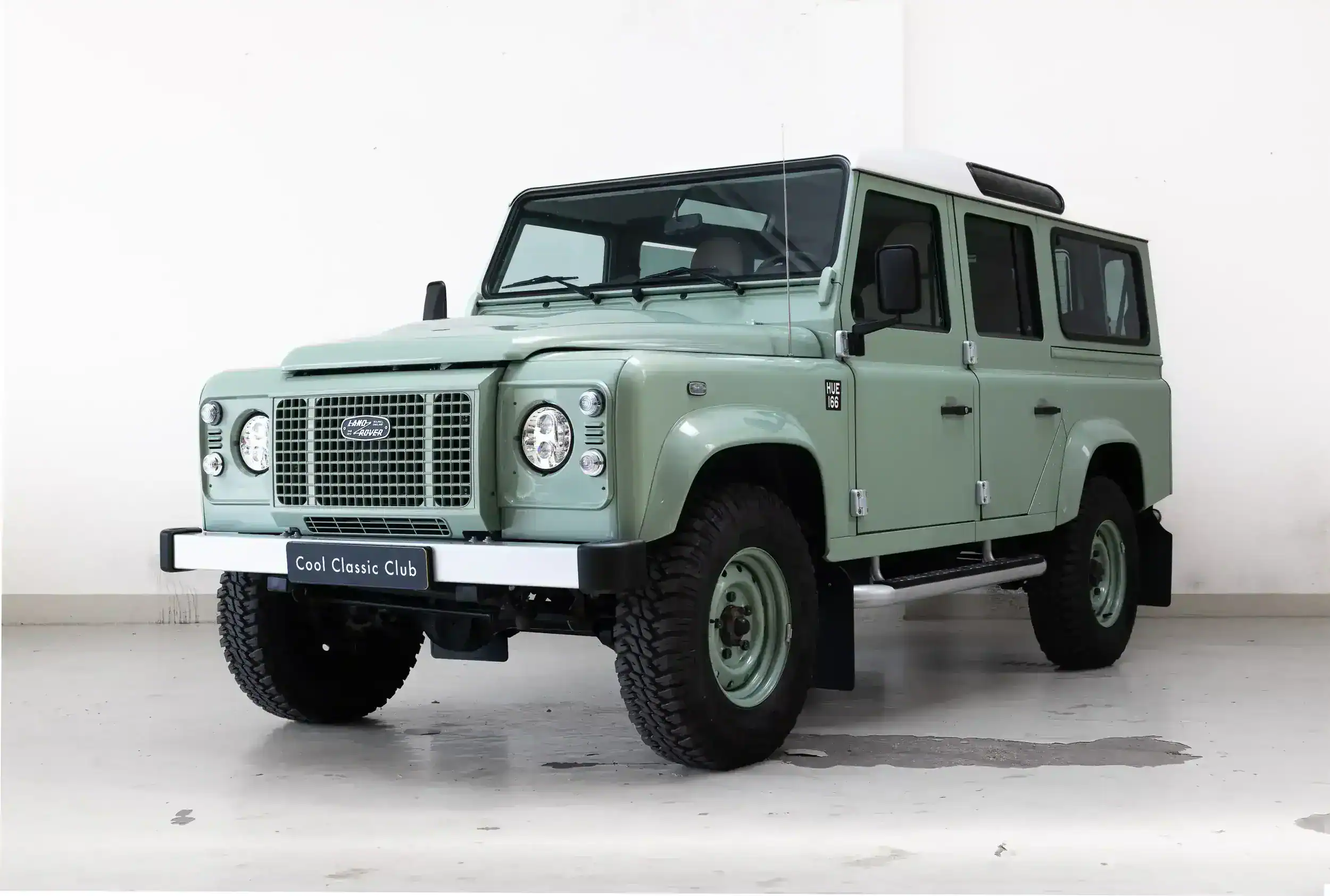 Oblique front view of Land Rover Defender 110 Heritage Edition