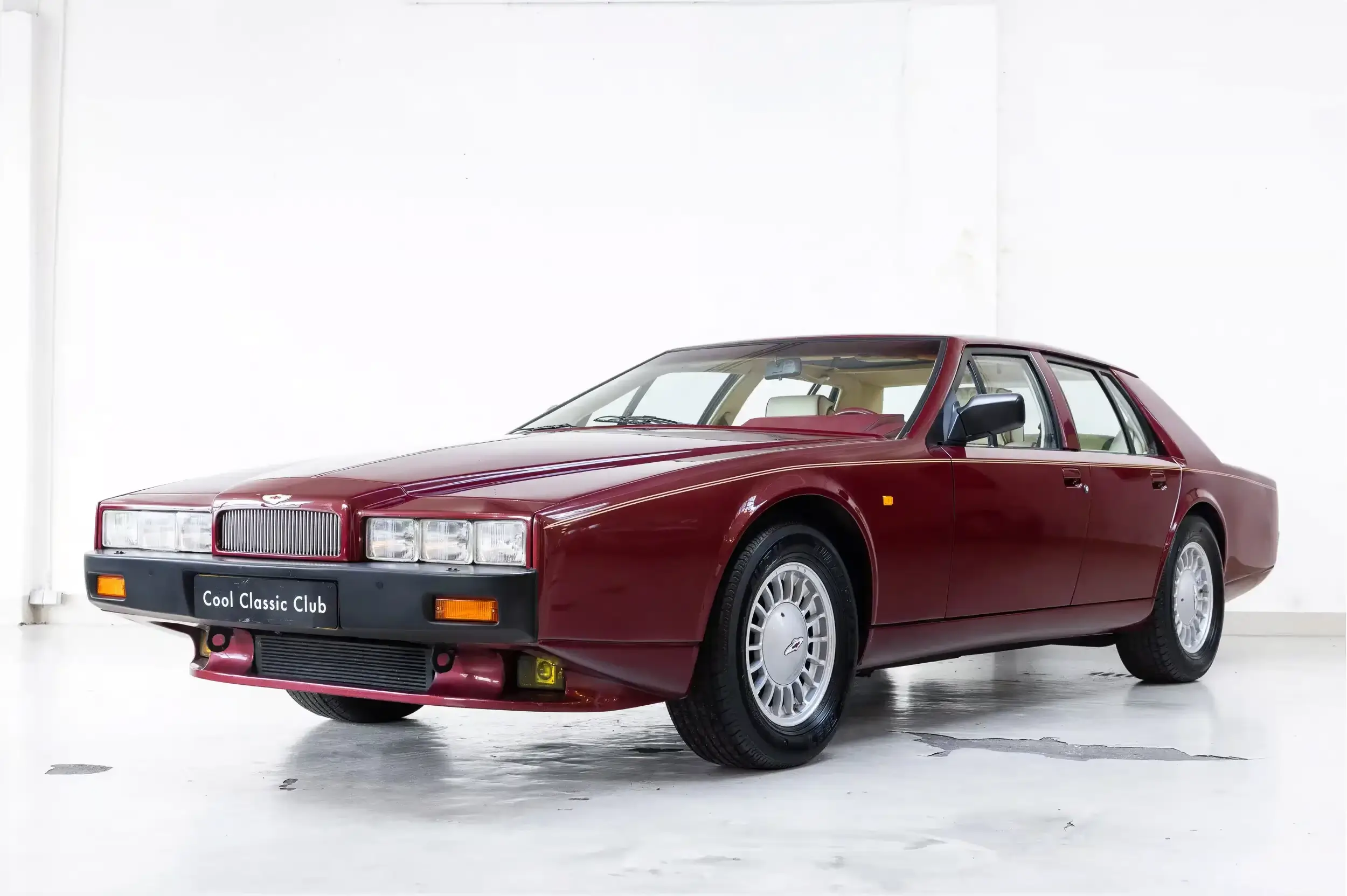 Front oblique view of the 1992 Lagonda Red Aston Martin Lagonda 