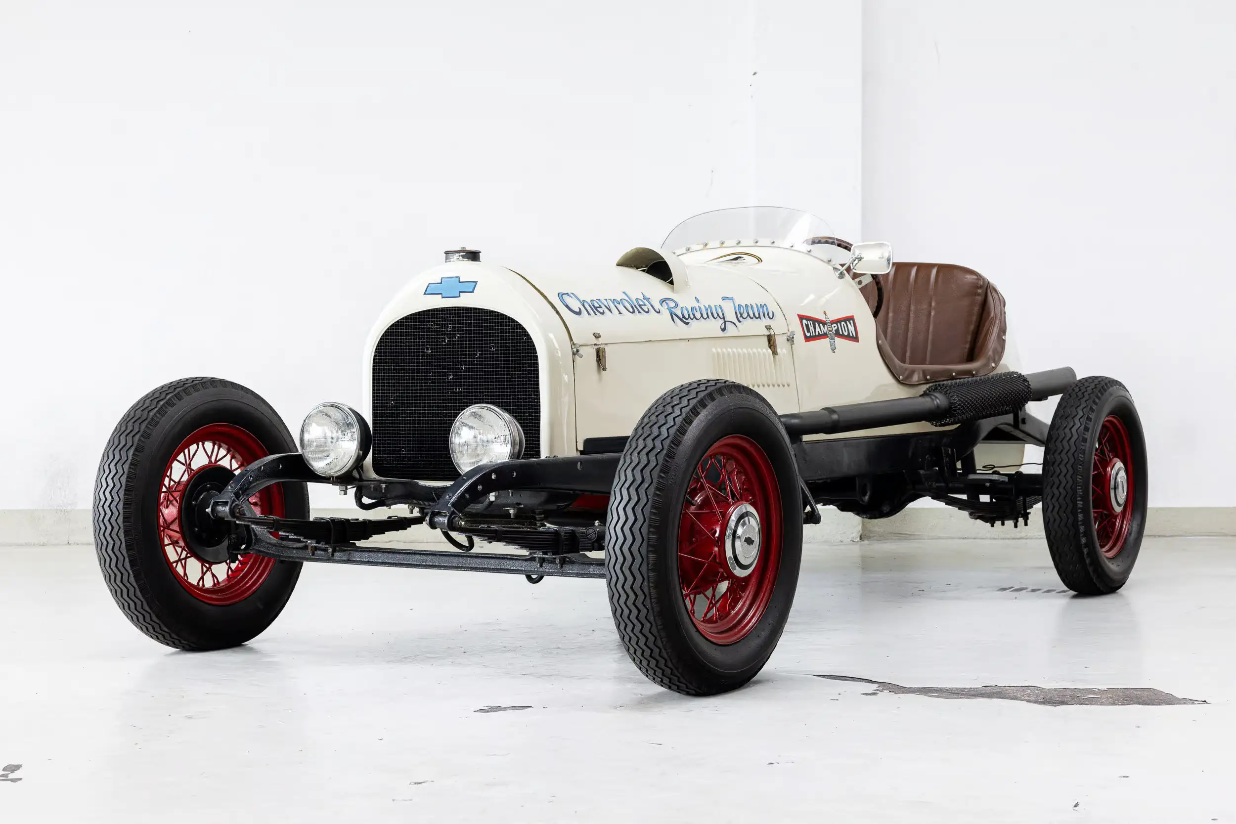 Front oblique view of the 1932 Gilmore Livery Chevrolet Roadster Gilmore Special
