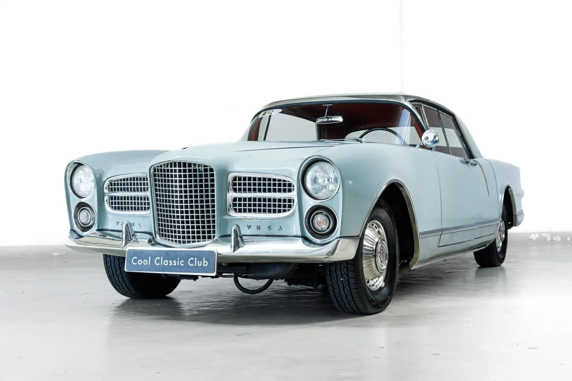Front oblique view of the 1959 Claire Lune Facel Vega Excellence