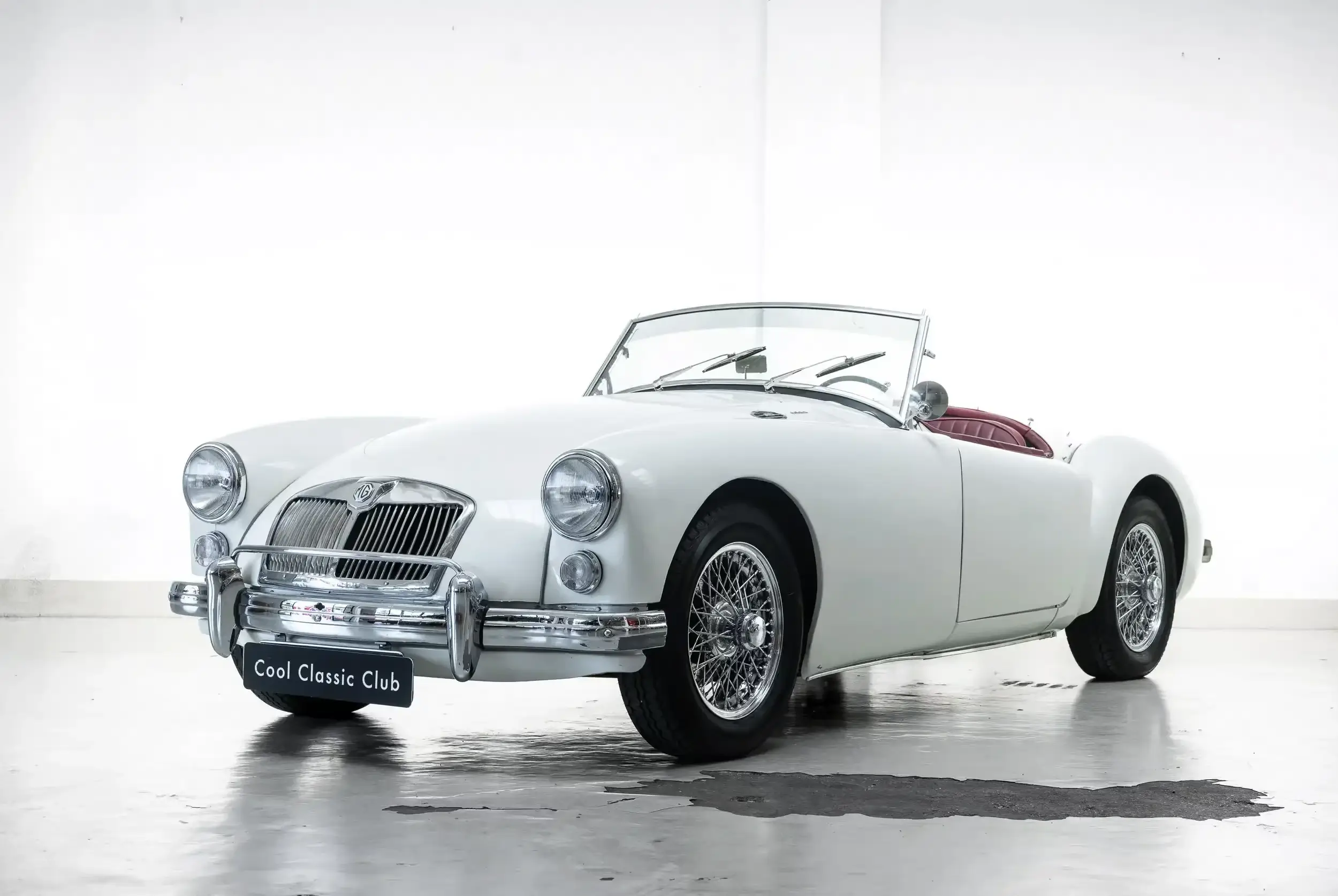 Front oblique view of the 1960 White MG A 1600 