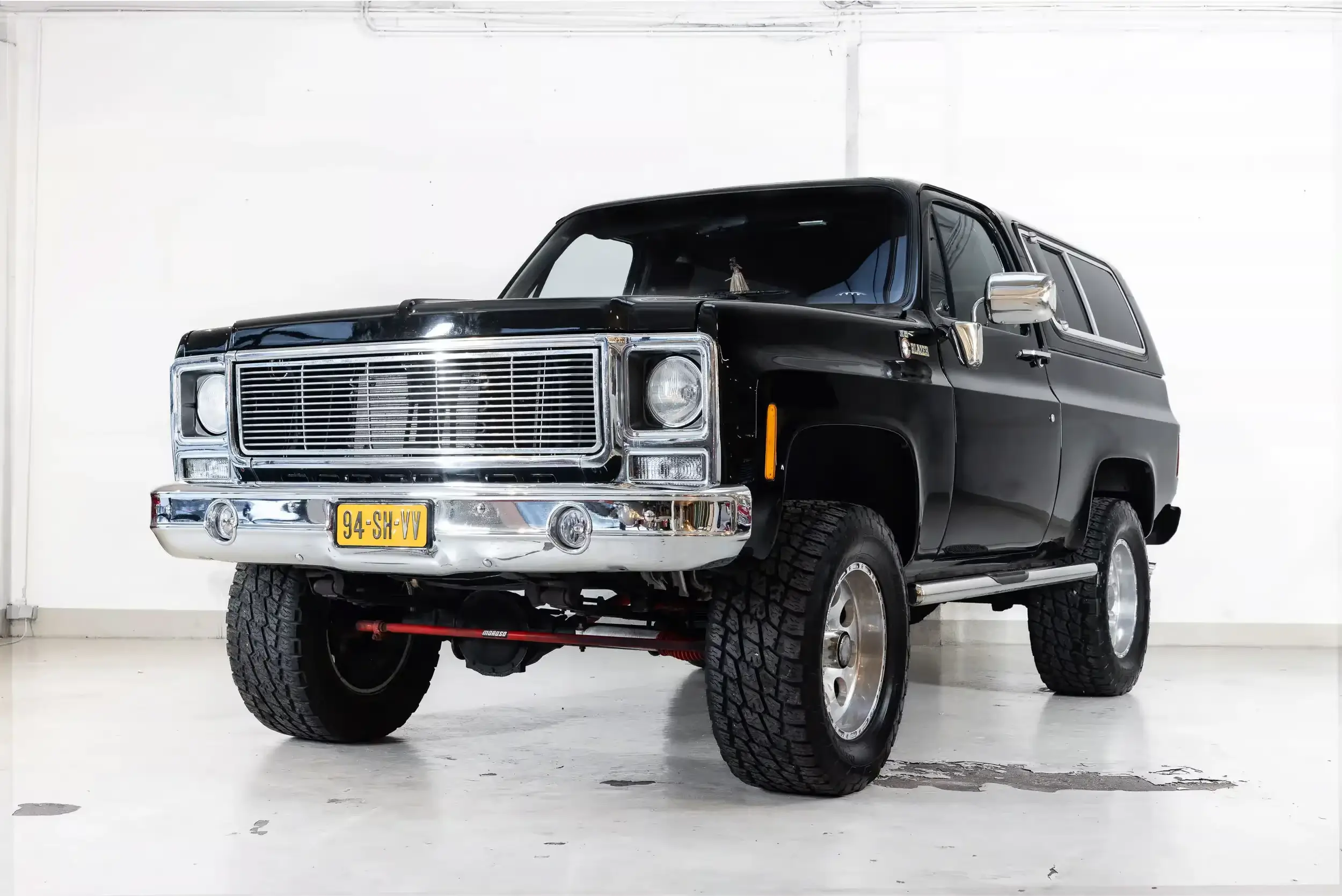 Front oblique view of the 1979 Black Chevrolet K5 Blazer "Cheyenne"  
