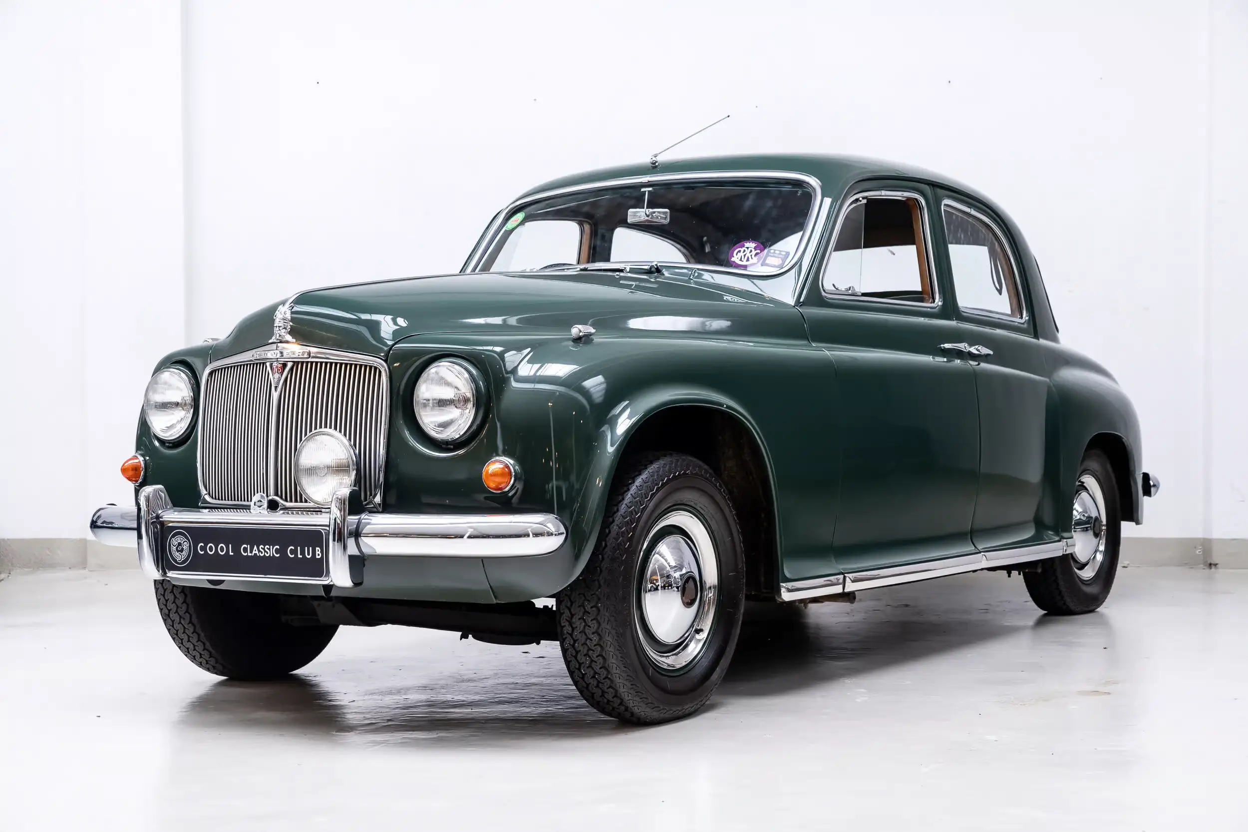 Front oblique view of the 1956 Page Green Rover 75 P4