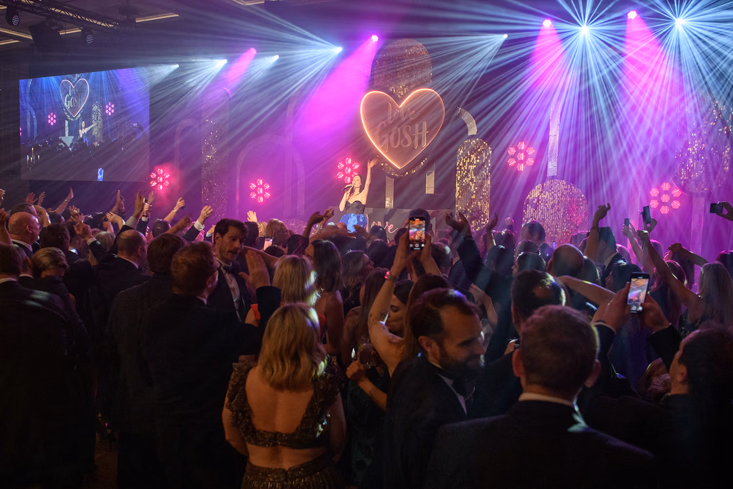 Sophie Ellis Bextor performing in front of a crowd at GOSH