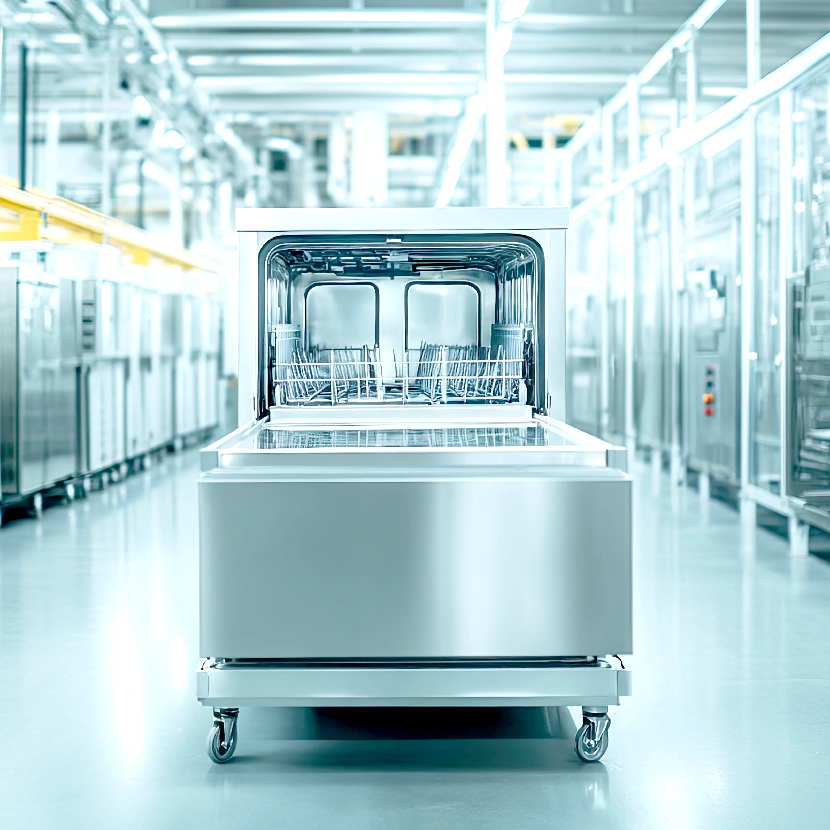 Produktionshalle in der Geschirrspülmaschinen hergestellt werden.