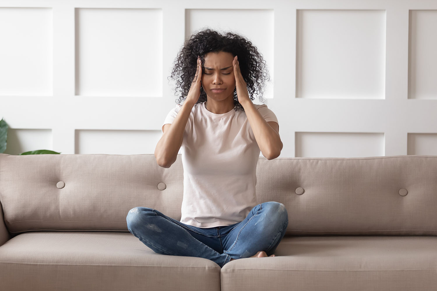 Woman experiencing symptoms of hormone imbalance