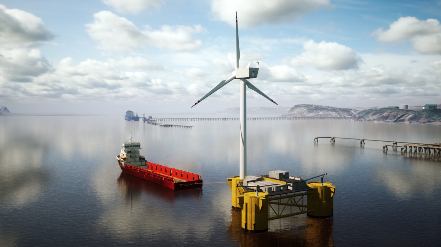 Dolphyn turbine towed into the celtic sea