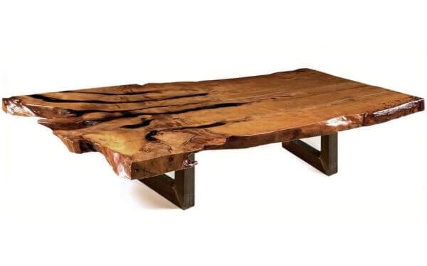 Großer Konferenztisch und Design Tisch mit riesiger Massivholz Tischplatte 4 m ein Stück aus Baumstammholz und Wurzel, große Massivholztische und Baumstammtische